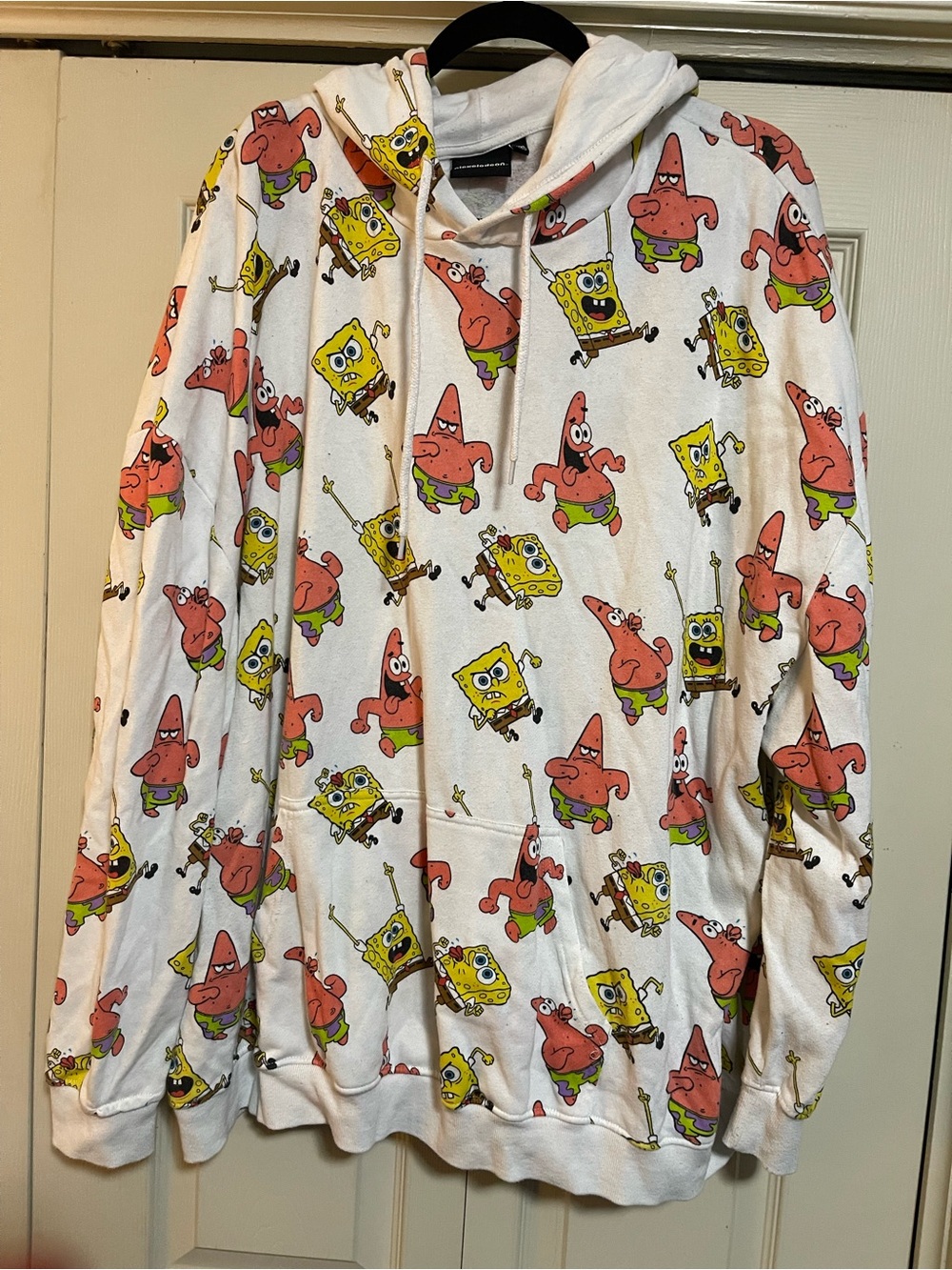 Nickelodeon SpongeBob & Patrick White Graphic Hoodie